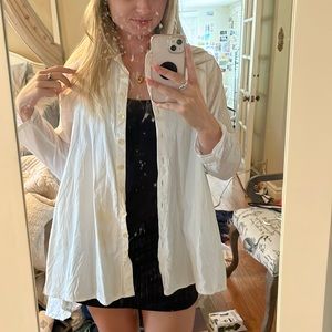 Oversized white button up